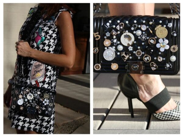 SOLD! 1388 Caviar Le Boy Madam Coco Embellished Brooches Handbag - Image 2