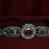 1596 Repurposed Chanel Button Crystal Forehead Headband - Image 9