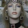 1596 Repurposed Chanel Button Crystal Forehead Headband - Image 2