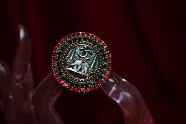 1683 Authentic Chanel Repurposed Elephant Button Cocktail Adjustable Rint - Image 6