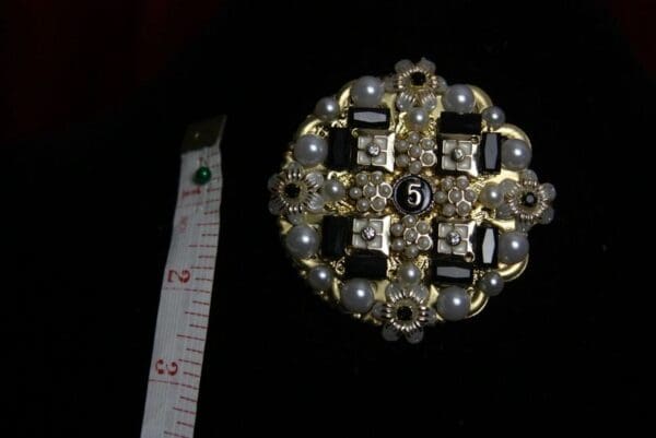 SOLD! 1689 Madam Coco Number 5 Rounded Huge Brooch - Image 8