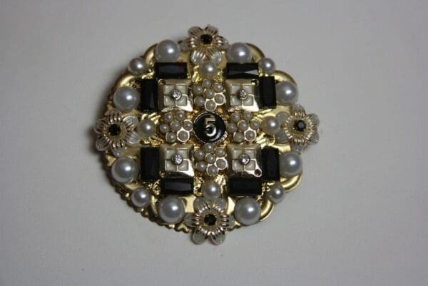 SOLD! 1689 Madam Coco Number 5 Rounded Huge Brooch - Image 7