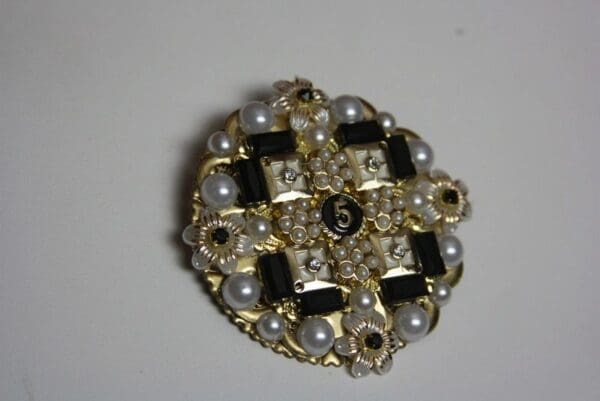 SOLD! 1689 Madam Coco Number 5 Rounded Huge Brooch - Image 3