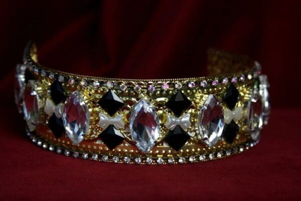1694 Baroque Art Deco Clear Crystal Black Headband - Image 8
