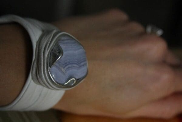 SOLD! 270 GENUINE LEATHER gENUINE Amazonite Bracelet Cuff - Image 5