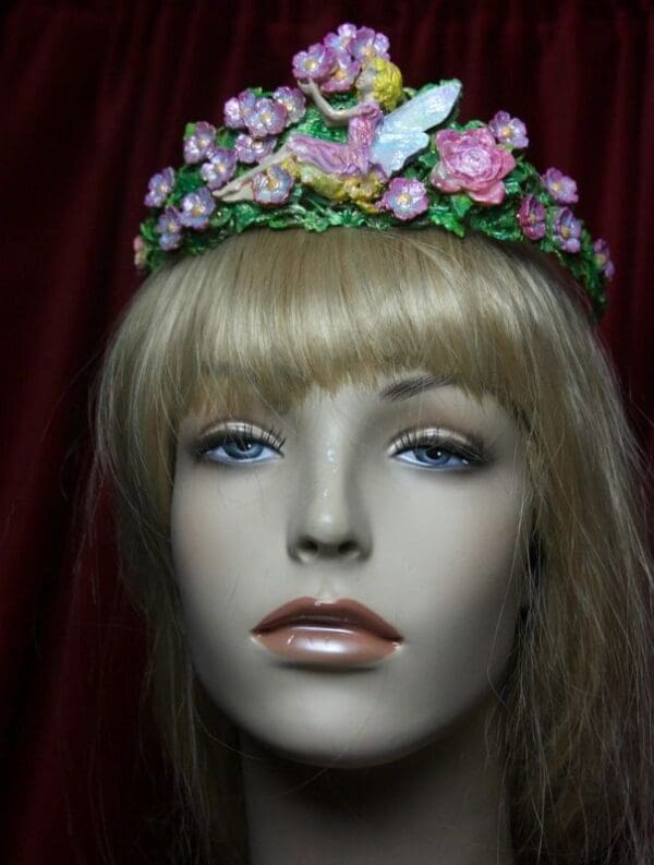 2311 Unusual Hand Painted Glitter Fairy Crown Tiara - Image 8