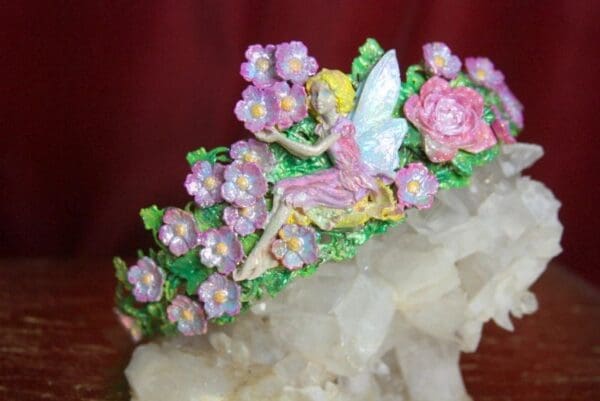 2311 Unusual Hand Painted Glitter Fairy Crown Tiara - Image 5