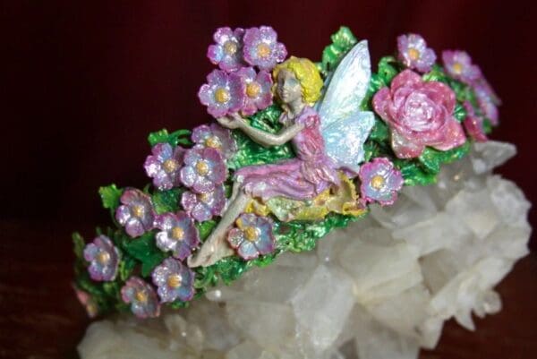 2311 Unusual Hand Painted Glitter Fairy Crown Tiara