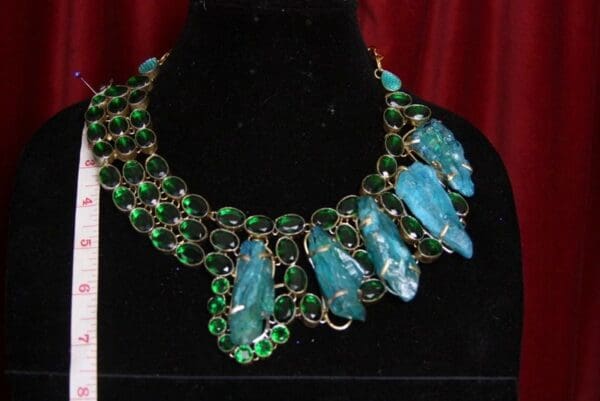 2324 Genuine Druzy+ Green Quartz Massive Huge Necklace - Image 7