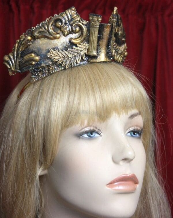 2339 Roman Antique Vintage Style Crown Tiara - Image 4