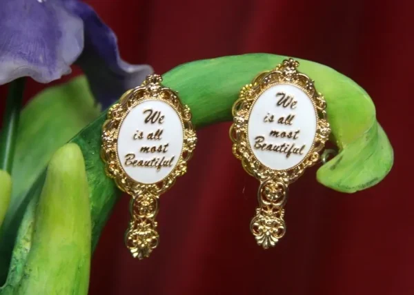 2664 Baroque 2 Colors Mirrow Elegant Earrings Studs
