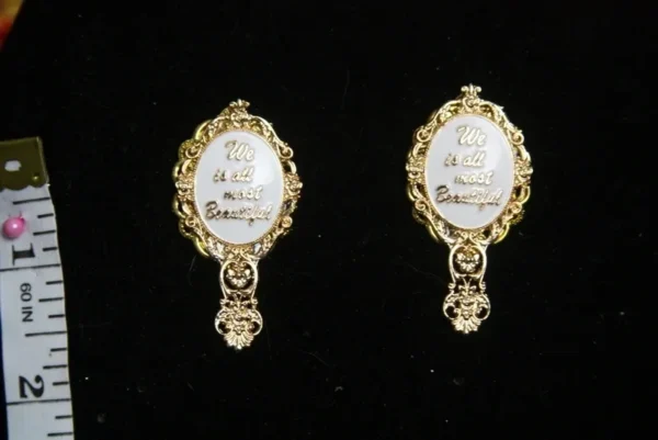 2664 Baroque 2 Colors Mirrow Elegant Earrings Studs - Image 7