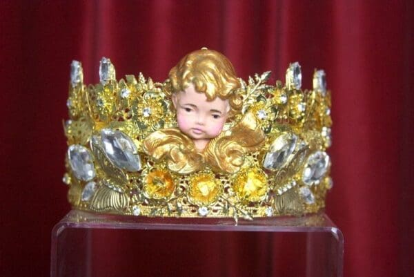 2877 Total Baroque Vivid Cherub Putti Clear Crystal Crown Tiara - Image 9