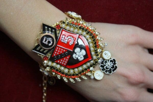 3632 Byzantine Madam Coco Huge Unusual Shield Crystal Bracelet