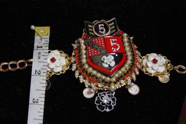 3632 Byzantine Madam Coco Huge Unusual Shield Crystal Bracelet - Image 7