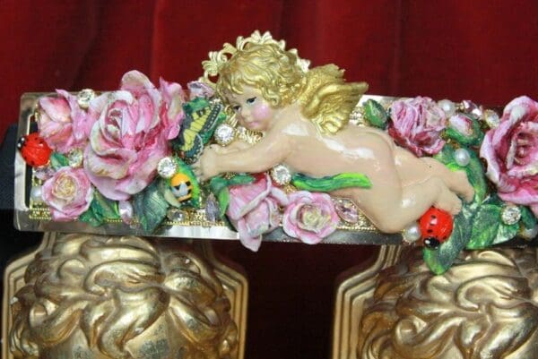 A close up of the statue on top of a table