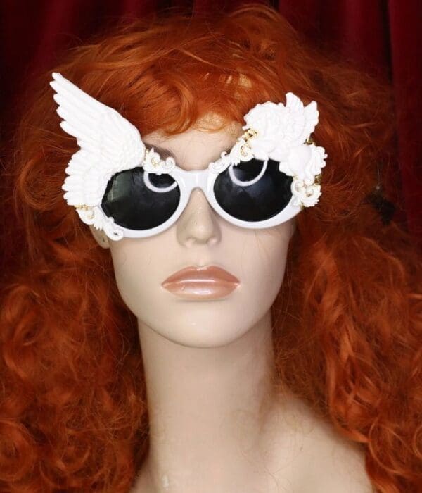 SOLD! 4693 Baroque White Winged Pegasus Baroque Sunglasses - Image 4