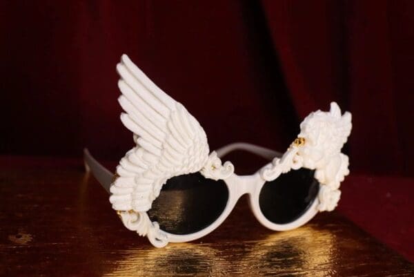 SOLD! 4693 Baroque White Winged Pegasus Baroque Sunglasses - Image 6