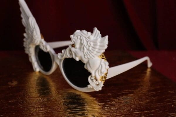 SOLD! 4693 Baroque White Winged Pegasus Baroque Sunglasses - Image 7