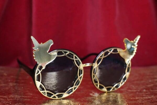 4778 Baroque Mirrow Unicorns UnusualEmbellished Sunglasses - Image 7