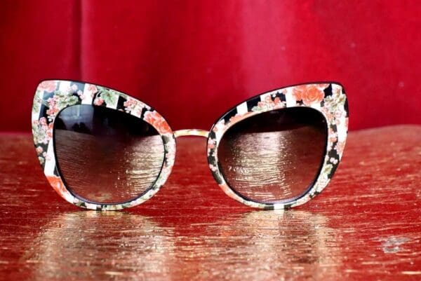 4797 Baroque Colorful Striped Floral Print Sunglasses