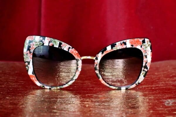 4797 Baroque Colorful Striped Floral Print Sunglasses - Image 7