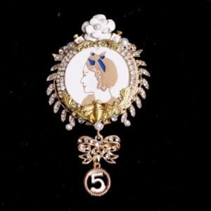 5314 Byzantine Madam Coco Portrait Camellia Top Brooch