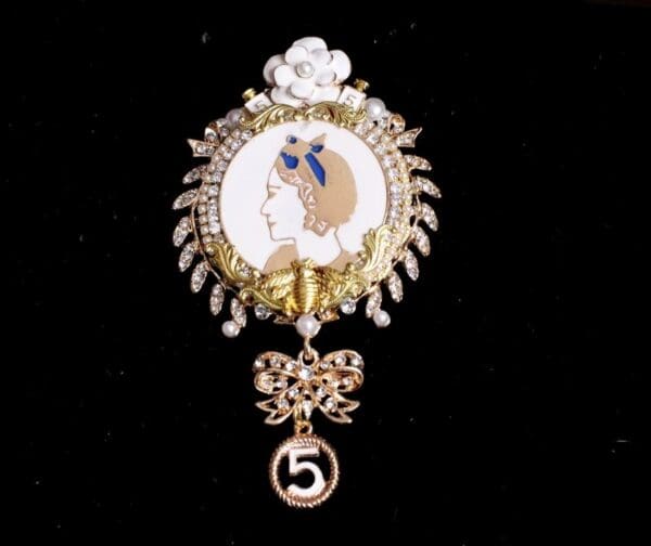 5314 Byzantine Madam Coco Portrait Camellia Top Brooch