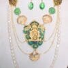 5331 Set Of Genuine Solar Quartz Neptun Poseidon Shell Necklace + Earrings - Image 3