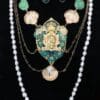 5331 Set Of Genuine Solar Quartz Neptun Poseidon Shell Necklace + Earrings - Image 5