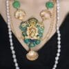 5331 Set Of Genuine Solar Quartz Neptun Poseidon Shell Necklace + Earrings