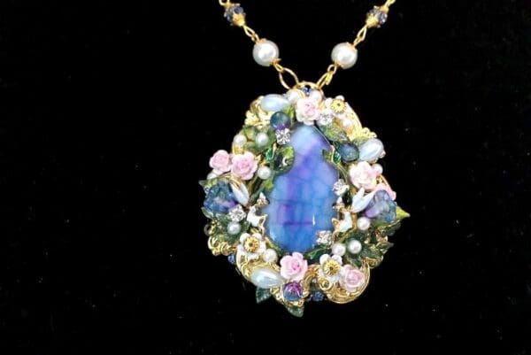 SOLD! 5335 Genuine Genuine Huge Blue Solar Quartz Fairy Mystical Pendant Necklace - Image 3