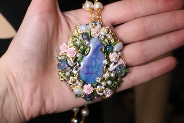 SOLD! 5335 Genuine Genuine Huge Blue Solar Quartz Fairy Mystical Pendant Necklace - Image 4