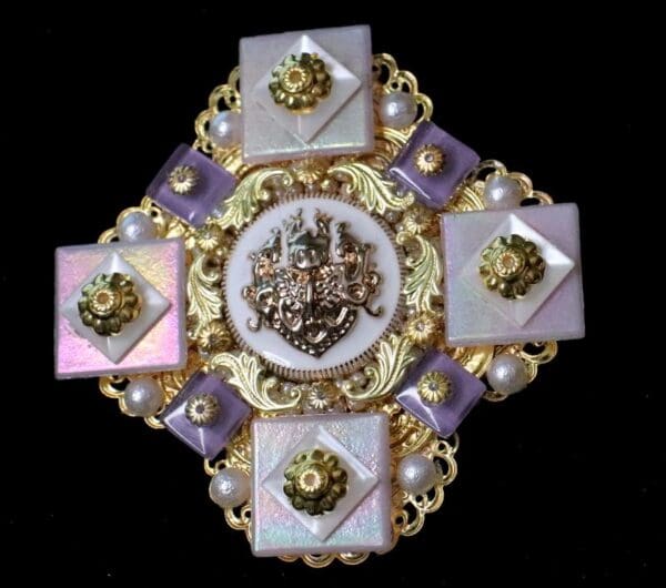 5369 Baroque Lilac Quartz Iridescent Huge Brooch