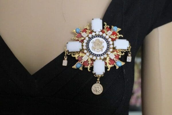 SOLD! 5396 Coco Number 5 Eagle Cross Huge Brooch - Image 4