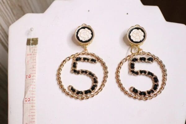 5478 Madam Coco Number 5 Camellia Studs Earrings - Image 5