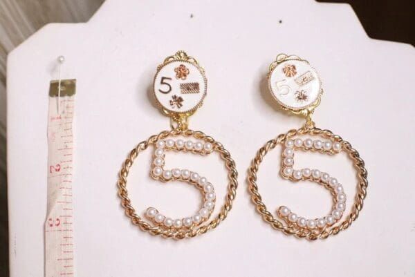 5479 Madam Coco Number 5 Camellia Studs Earrings - Image 7