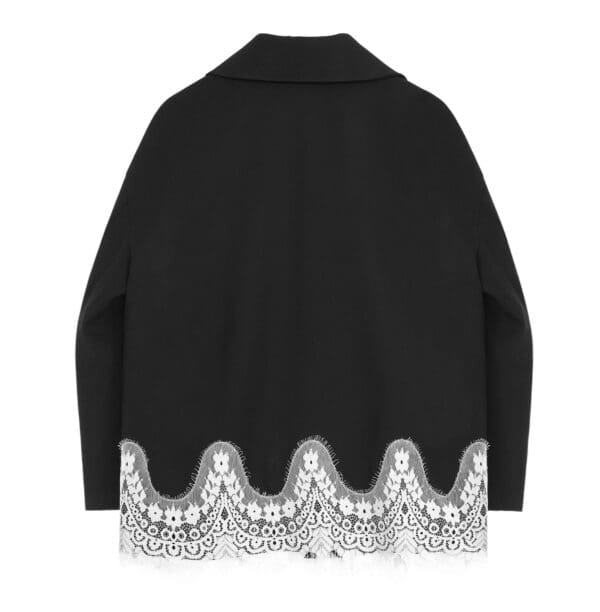5558 High End Oversized Black Designer Elegant Lace detail Jacket Blazer - Image 6
