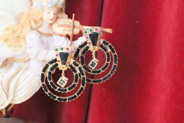 5710 Madame Coco Number 5 Elegant Statement Earrings - Image 5