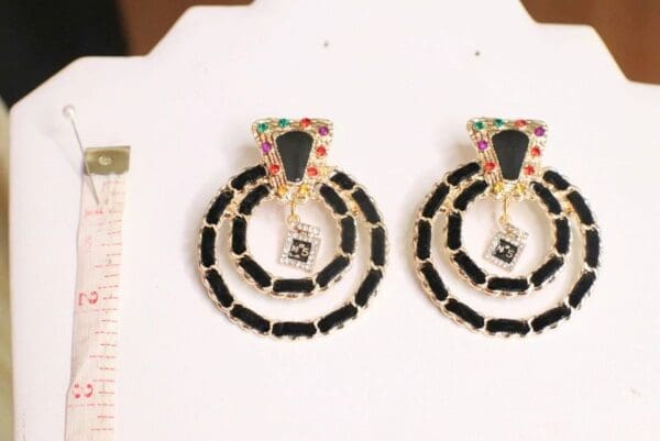 5710 Madame Coco Number 5 Elegant Statement Earrings - Image 6