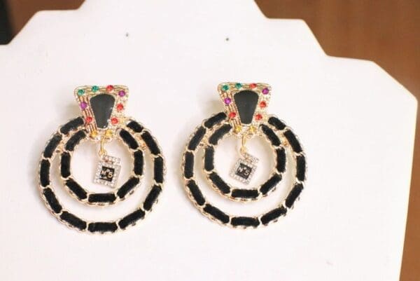 5710 Madame Coco Number 5 Elegant Statement Earrings