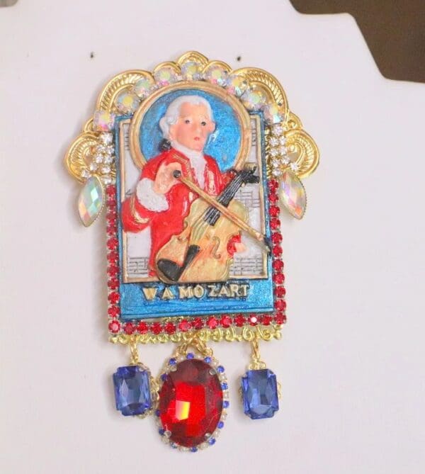 A picture of pope john paul ii hanging on the wall.