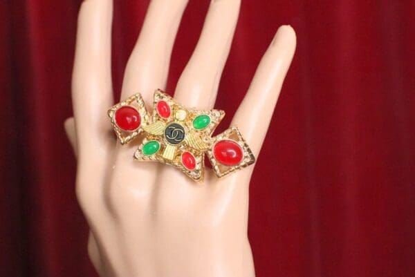 6031 Fancy Art Deco Cocktail Adjustable Ring - Image 6