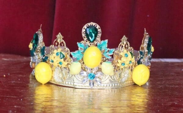6071 Baroque Runway Lemon Green Rhinestone Headband