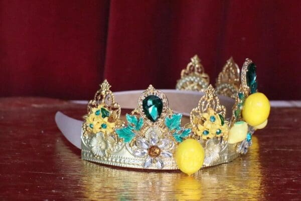 6071 Baroque Runway Lemon Green Rhinestone Headband - Image 2