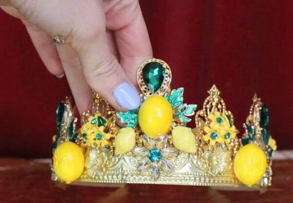 6071 Baroque Runway Lemon Green Rhinestone Headband - Image 4