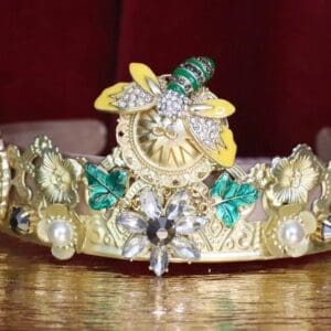 6072 Baroque Runway Enamel Bee Rhinestone Headband