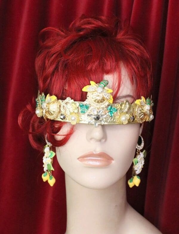 6072 Baroque Runway Enamel Bee Rhinestone Headband - Image 8