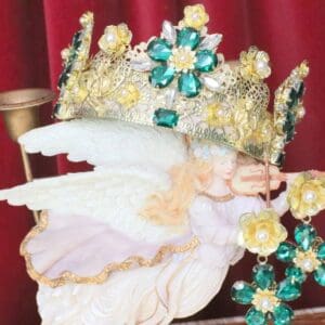 6199 Baroque Runway Green Crystal Headband