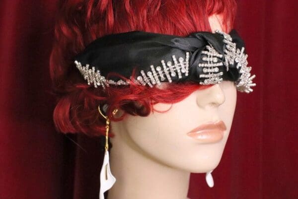 6242 Baroque Runway Elegant Rhinestone Bow Black Headband - Image 4